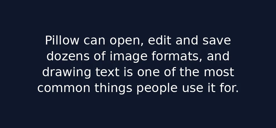 A paragraph of white text wrapped into centred lines on a dark background